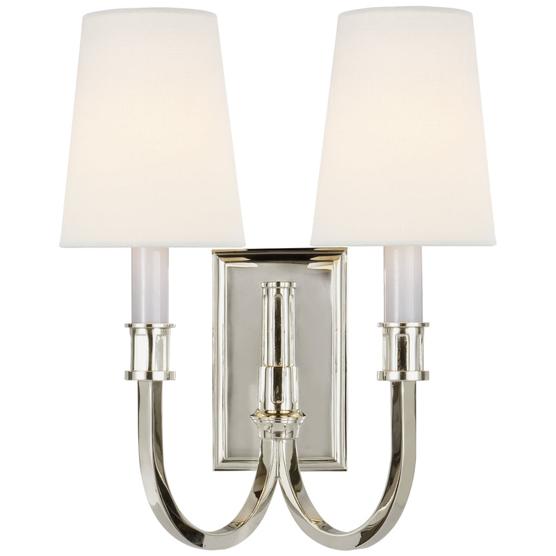 Visual Comfort Signature TOB 2328PN-L Two Light Wall Sconce, Polished Nickel