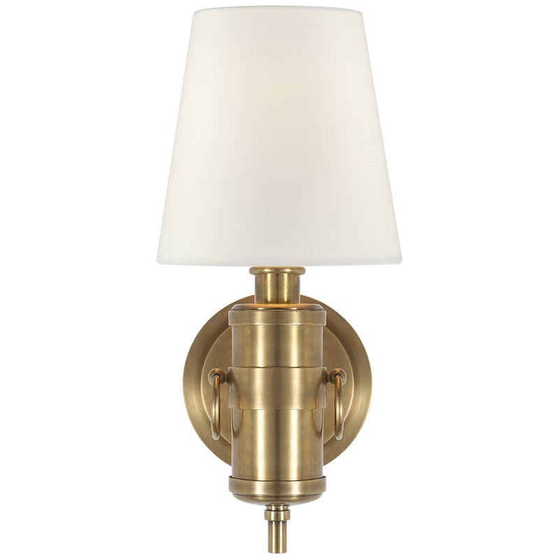 Visual Comfort Signature TOB 2730HAB-L One Light Wall Sconce, Hand-Rubbed Antique Brass