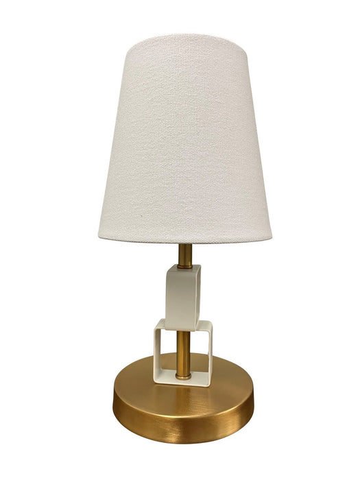 House of Troy B208-WB/WT One Light Accent Lamp, Weathered Brass/White