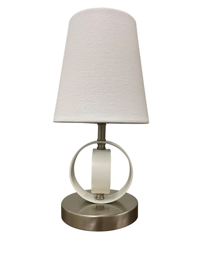 House of Troy B209-SN/WT One Light Accent Lamp, Satin Nickel/White