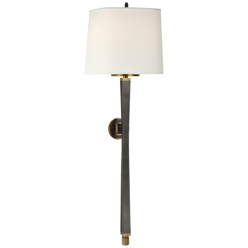 Visual Comfort Signature TOB 2741BZ/HAB-L Two Light Wall Sconce, Bronze with Antique Brass