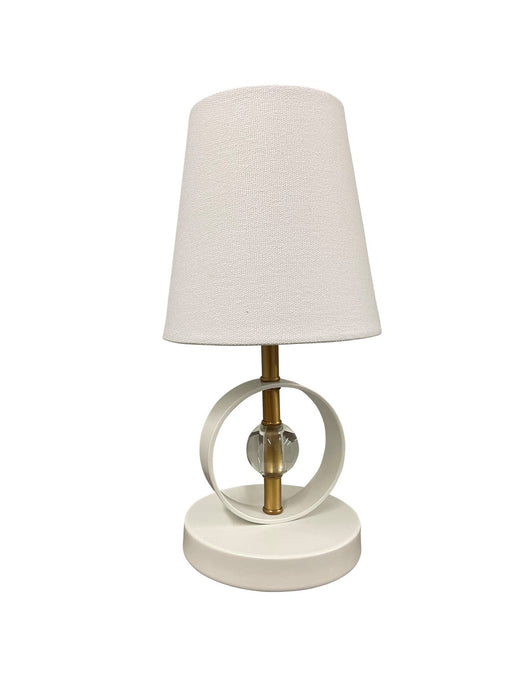 House of Troy B210-WB/WT One Light Accent Lamp, Weathered Brass/White
