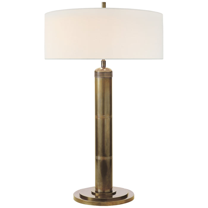 Visual Comfort Signature TOB 3001HAB-L Two Light Table Lamp, Hand-Rubbed Antique Brass