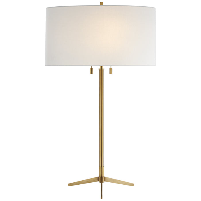 Visual Comfort Signature TOB 3194HAB-L Two Light Table Lamp, Hand-Rubbed Antique Brass