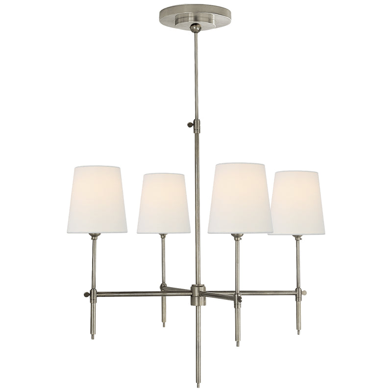 Visual Comfort Signature TOB 5002AN-L Four Light Chandelier, Antique Nickel