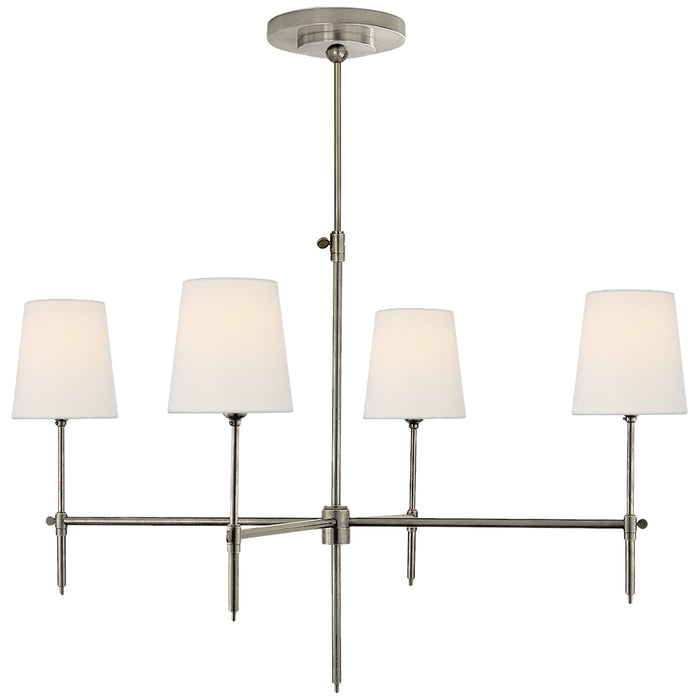 Visual Comfort Signature TOB 5003AN-L Four Light Chandelier, Antique Nickel
