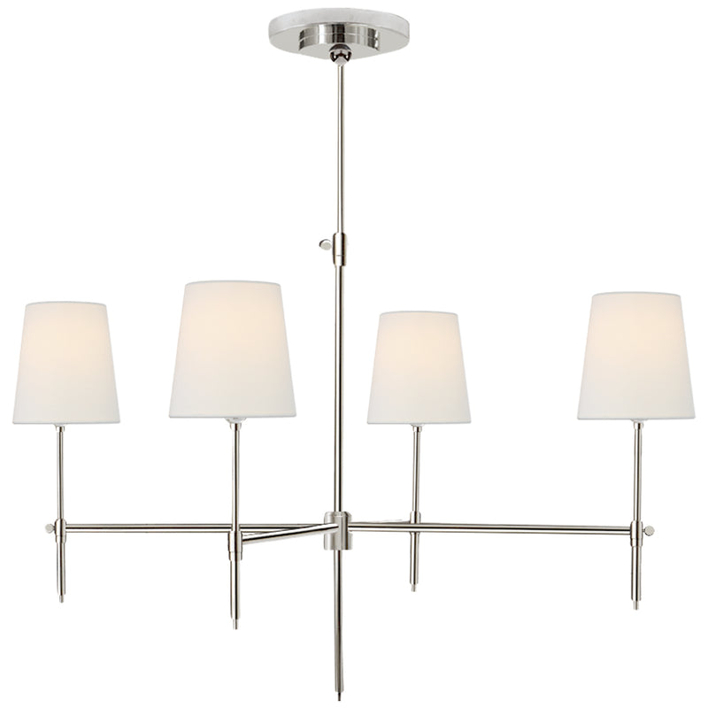 Visual Comfort Signature TOB 5003PN-L Four Light Chandelier, Polished Nickel