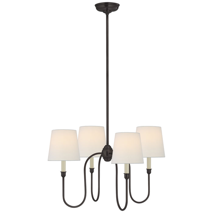 Visual Comfort Signature TOB 5007BZ-L Four Light Chandelier, Bronze