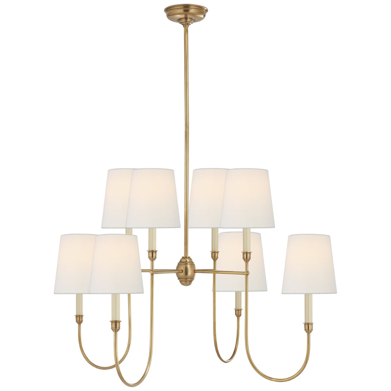 Visual Comfort Signature TOB 5008HAB-L Eight Light Chandelier, Hand-Rubbed Antique Brass