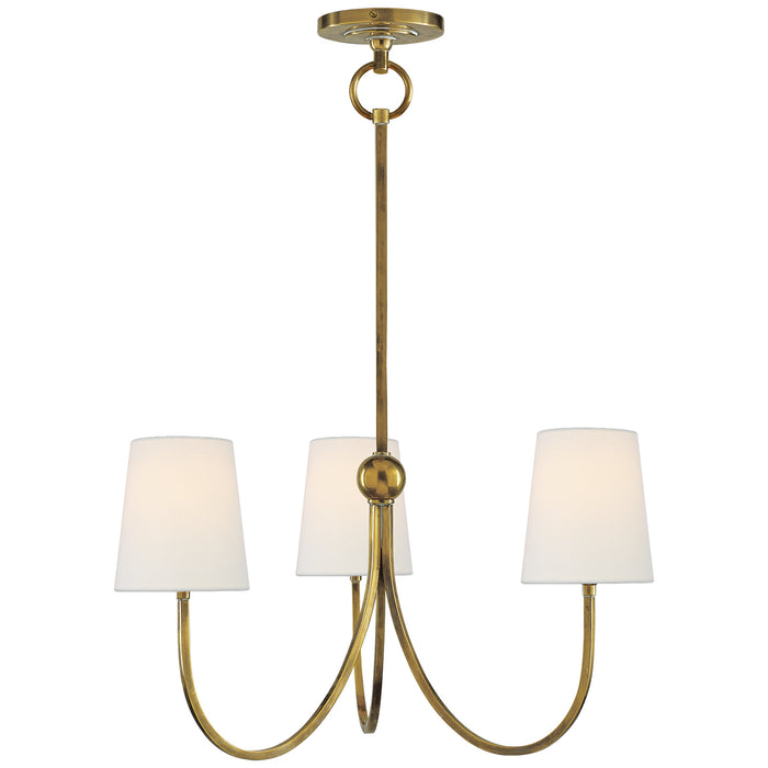 Visual Comfort Signature TOB 5009HAB-L Three Light Chandelier, Hand-Rubbed Antique Brass