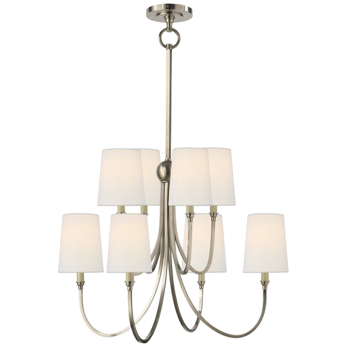 Visual Comfort Signature TOB 5010AN-L Eight Light Chandelier, Antique Nickel