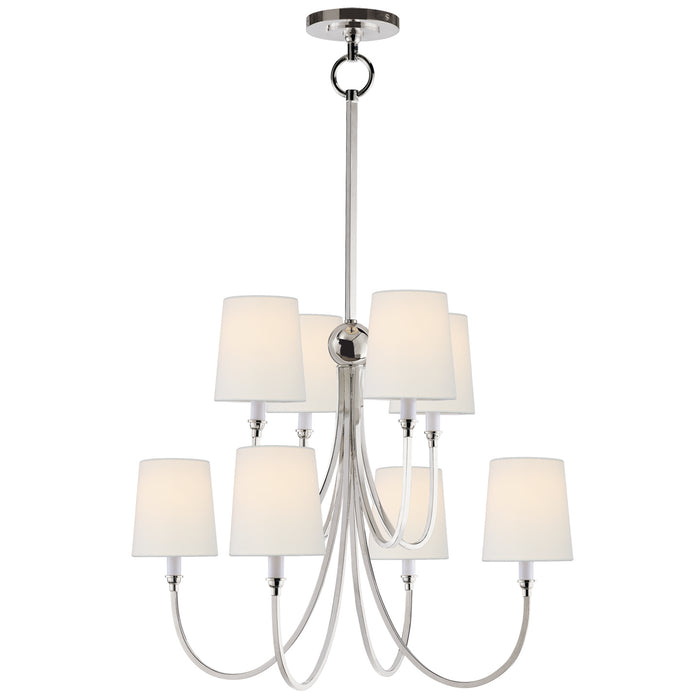 Visual Comfort Signature TOB 5010PN-L Eight Light Chandelier, Polished Nickel