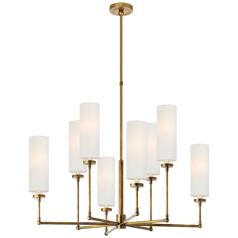 Visual Comfort Signature TOB 5016HAB-L Eight Light Chandelier, Hand-Rubbed Antique Brass