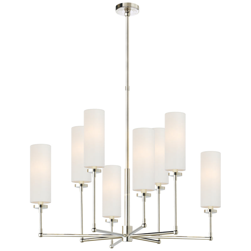 Visual Comfort Signature TOB 5016PN-L Eight Light Chandelier, Polished Nickel