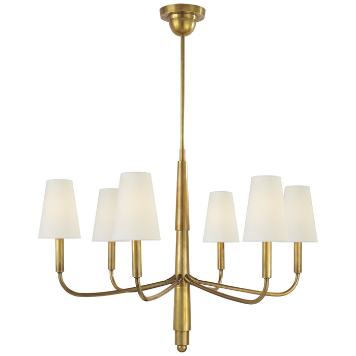 Visual Comfort Signature TOB 5018HAB-L Six Light Chandelier, Hand-Rubbed Antique Brass