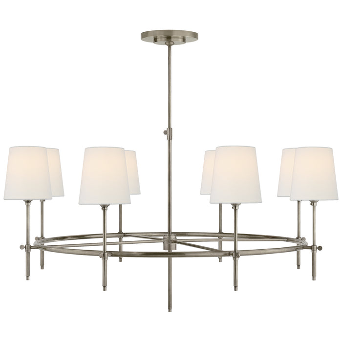 Visual Comfort Signature TOB 5024AN-L Eight Light Chandelier, Antique Nickel