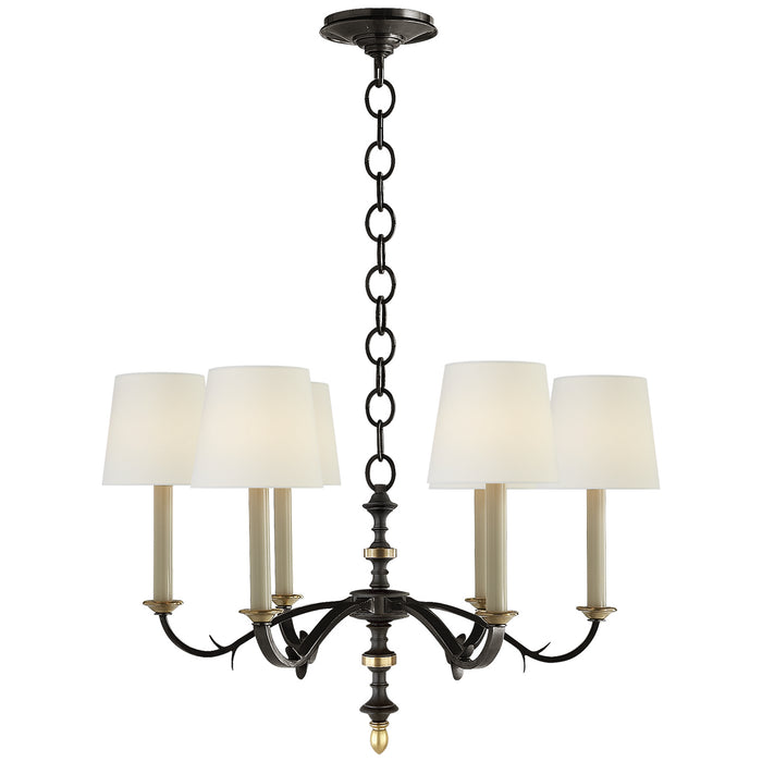 Visual Comfort Signature TOB 5119BR/HAB-L Six Light Chandelier, Black and Brass