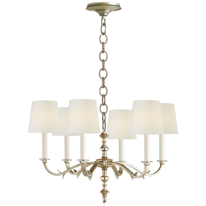 Visual Comfort Signature TOB 5119BSL-L Six Light Chandelier, Burnished Silver Leaf