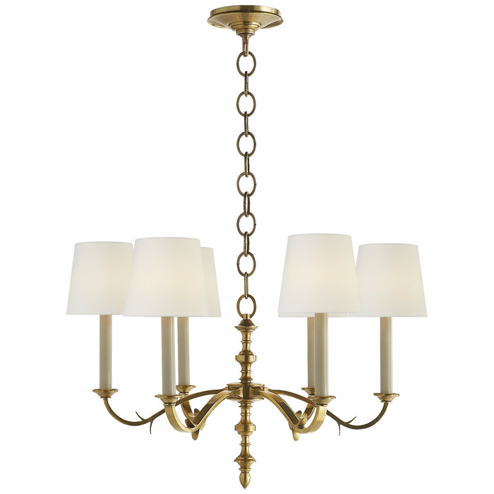 Visual Comfort Signature TOB 5119HAB-L Six Light Chandelier, Hand-Rubbed Antique Brass