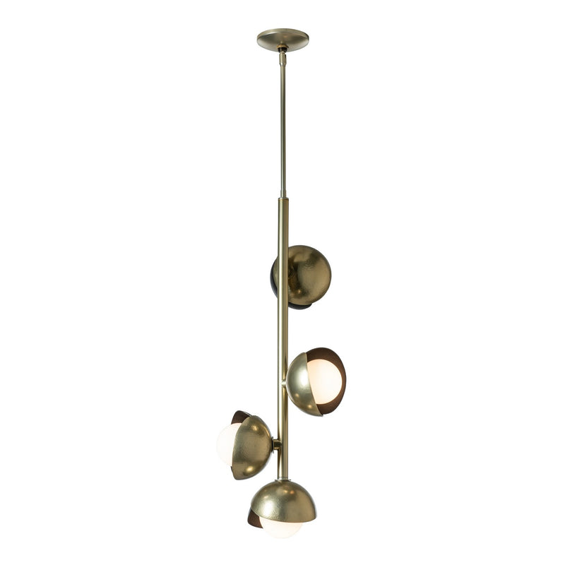 Hubbardton Forge 131611-SKT-MULT-86-14-GG0711 Four Light Pendant, Modern Brass