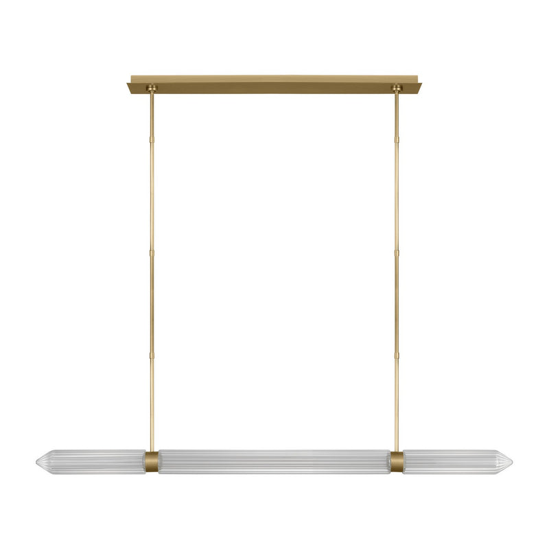 Visual Comfort Modern AKLS28627BR LED Linear Chandelier, Plated Brass