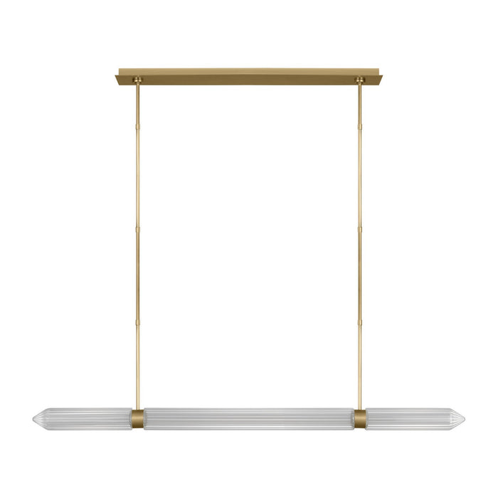 Visual Comfort Modern AKLS28627BR-277 LED Linear Chandelier, Plated Brass
