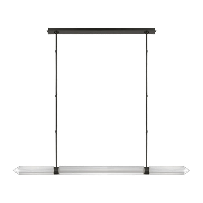 Visual Comfort Modern AKLS28627PZ-277 LED Linear Chandelier, Plated Dark Bronze