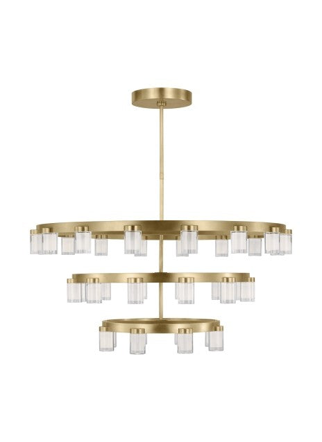Visual Comfort Modern KWCH19627NB LED Chandelier, Natural Brass