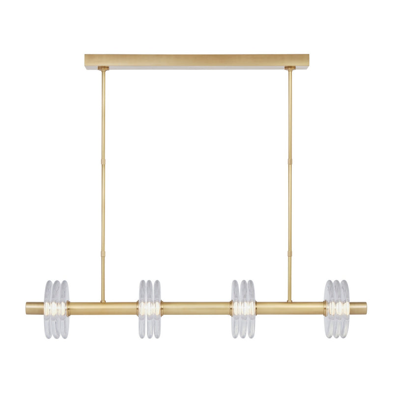 Visual Comfort Modern KWLS20927CNB LED Linear Chandelier, Natural Brass