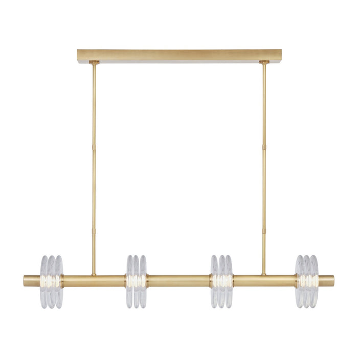 Visual Comfort Modern KWLS20927CNB LED Linear Chandelier, Natural Brass