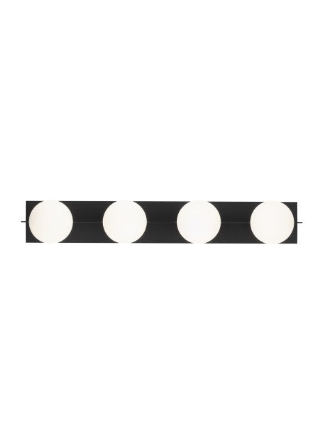 Visual Comfort Modern SLBA123B Four Light Bath Vanity, Matte Black