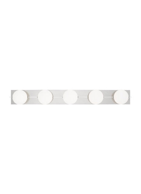 Visual Comfort Modern SLBA124N Five Light Bath Vanity, Polished Nickel