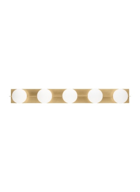 Visual Comfort Modern SLBA124NB Five Light Bath Vanity, Natural Brass