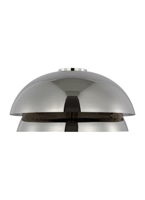 Visual Comfort Modern SLFM13627N LED Flush Mount, Polished Nickel