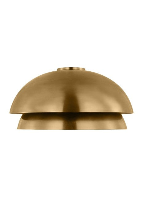 Visual Comfort Modern SLFM13627NB LED Flush Mount, Natural Brass