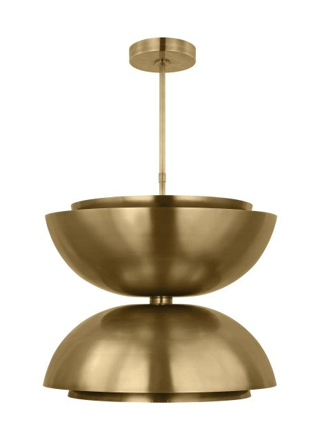 Visual Comfort Modern SLPD13327NB LED Pendant, Natural Brass
