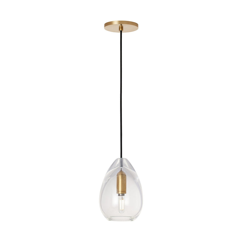 Visual Comfort Modern SLPD278CNB Pendant, Natural Brass