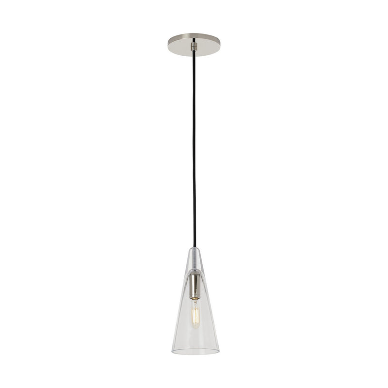 Visual Comfort Modern SLPD281CN One Light Pendant, Polished Nickel