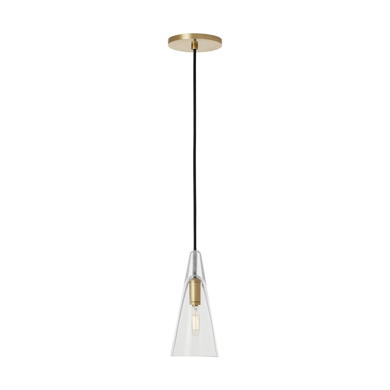 Visual Comfort Modern SLPD281CNB One Light Pendant, Natural Brass