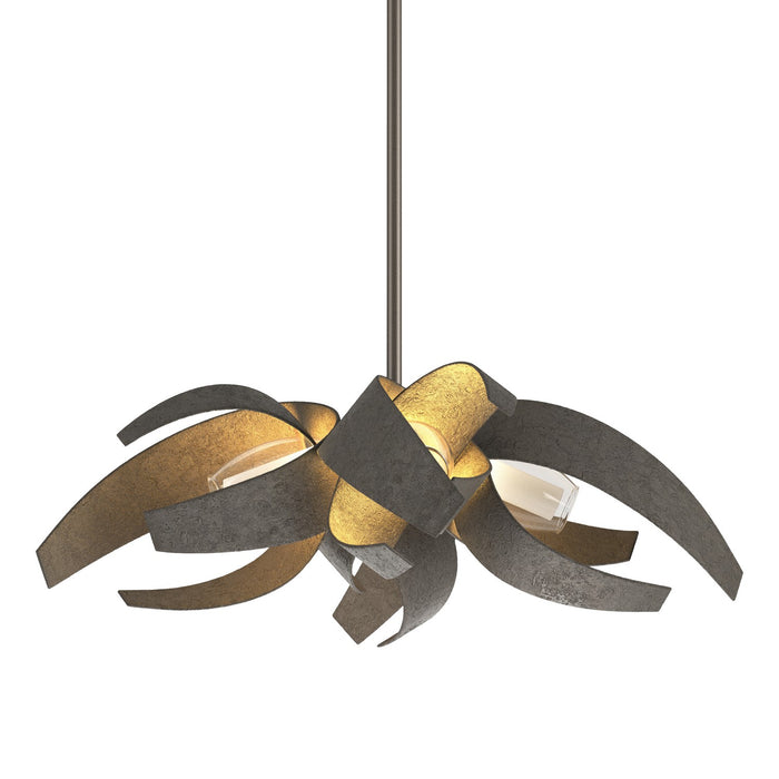 Hubbardton Forge 136500-SKT-MULT-07-YE0352 Four Light Pendant, Dark Smoke