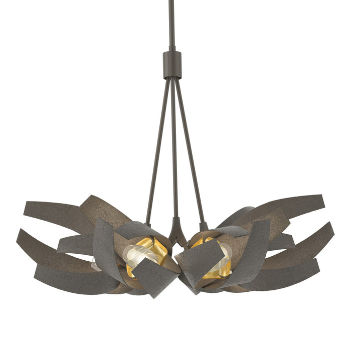 Hubbardton Forge 136502-SKT-MULT-07-BR-YE0352 Six Light Pendant, Dark Smoke