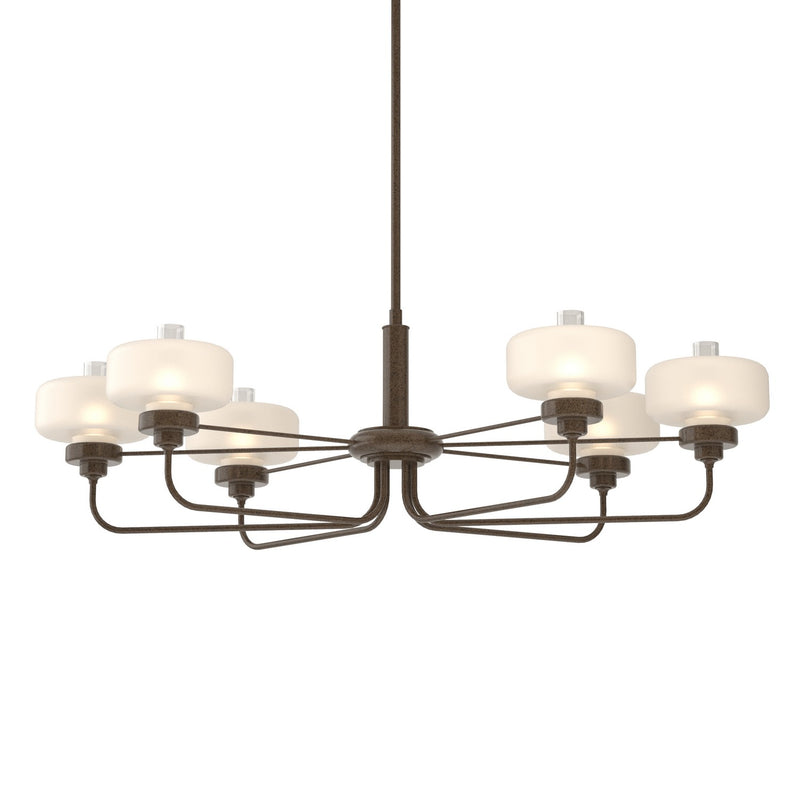 Hubbardton Forge 137840-SKT-MULT-05-WC0593 Six Light Pendant, Bronze