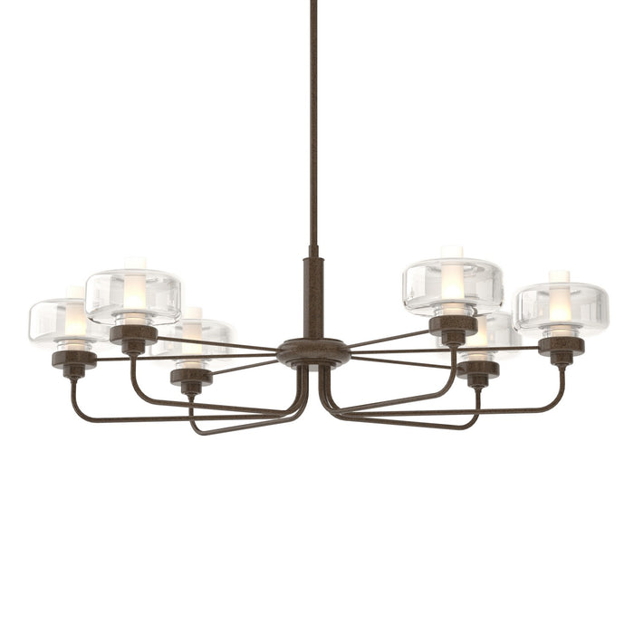 Hubbardton Forge 137840-SKT-MULT-05-YE0592 Six Light Pendant, Bronze