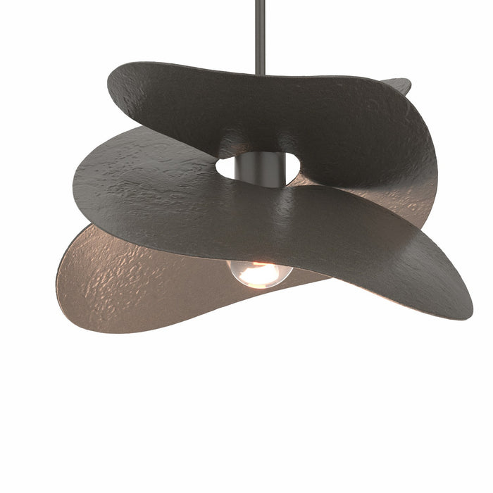 Hubbardton Forge 139450-SKT-MULT-07 One Light Pendant, Dark Smoke