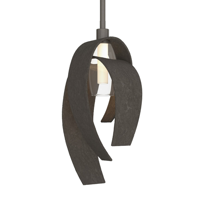 Hubbardton Forge 186530-SKT-MULT-07-YE0377 One Light Mini Pendant, Dark Smoke