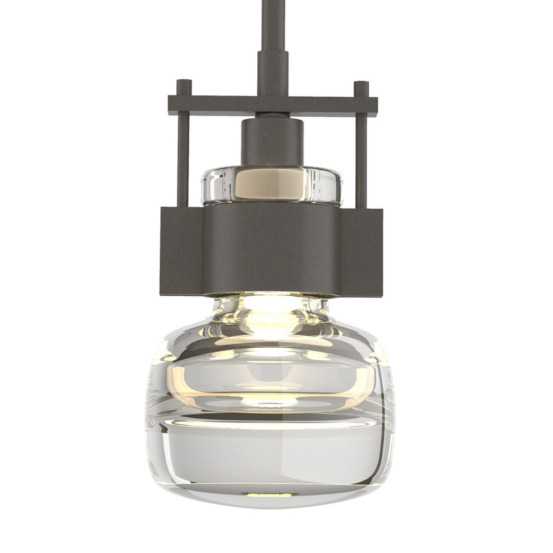 Hubbardton Forge 187330-SKT-MULT-07-ZM0448 One Light Mini Pendant, Dark Smoke