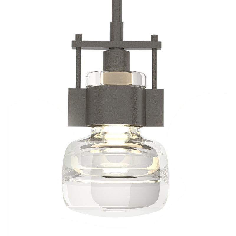 Hubbardton Forge 187340-SKT-MULT-07-ZM0447 One Light Mini Pendant, Dark Smoke