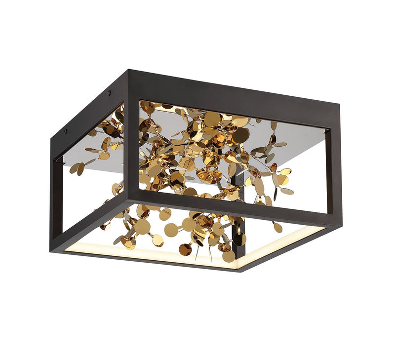 Lib & Co. 10109-02 LED Ceiling Mount, Matte Black with Gold Accent