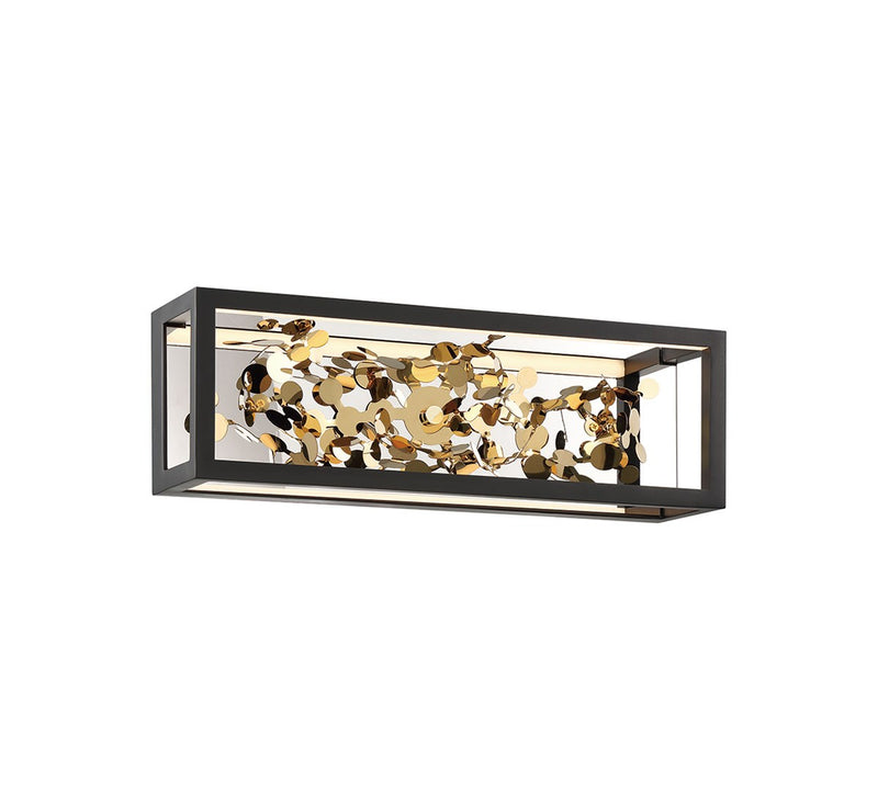 Lib & Co. 10110-02 LED Wall Mount, Matte Black with Gold Accent