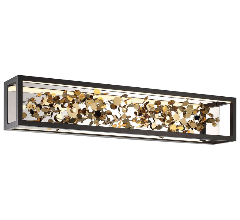 Lib & Co. 10112-02 LED Wall Mount, Matte Black with Gold Accent